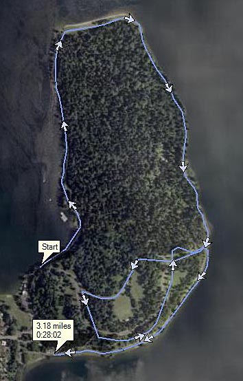 Pumpkin Push GPS track over a satellite photo